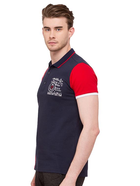 blue cotton front print t-shirt - 15519099 - Standard Image - 1