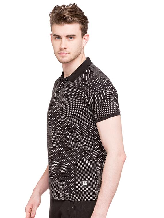 black cotton all over print t-shirt - 15519112 - Standard Image - 1