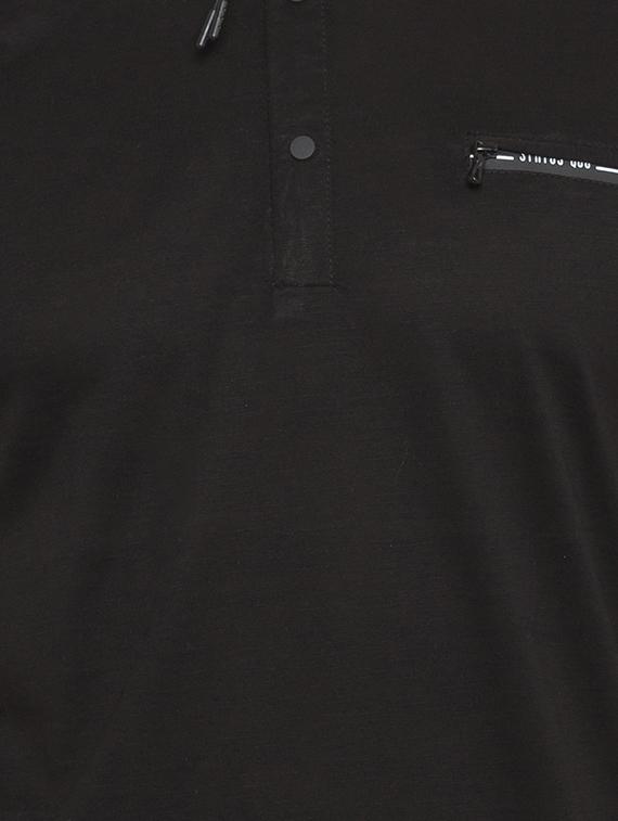 black cotton polo t-shirt - 15519137 - Standard Image - 4