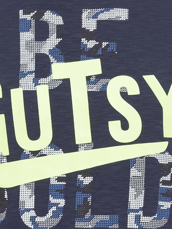 blue cotton chest print t-shirt - 15519156 - Standard Image - 4