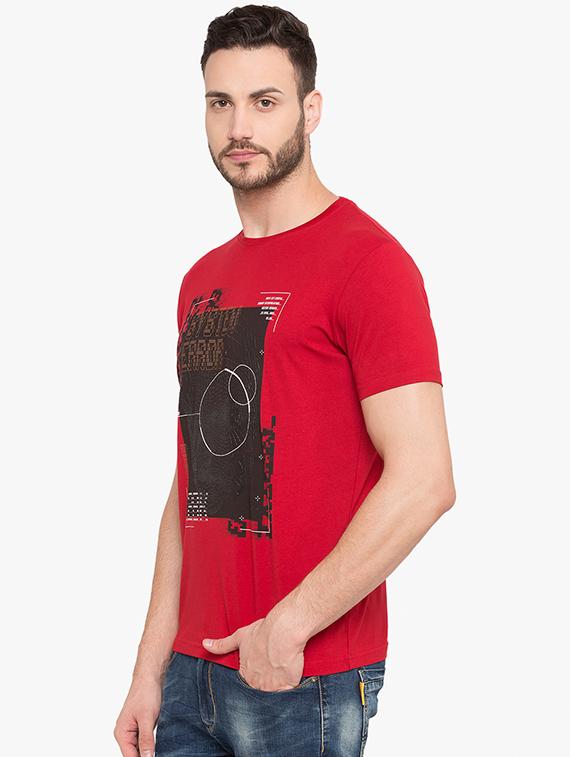 red chest printed t-shirt - 15519174 - Standard Image - 1