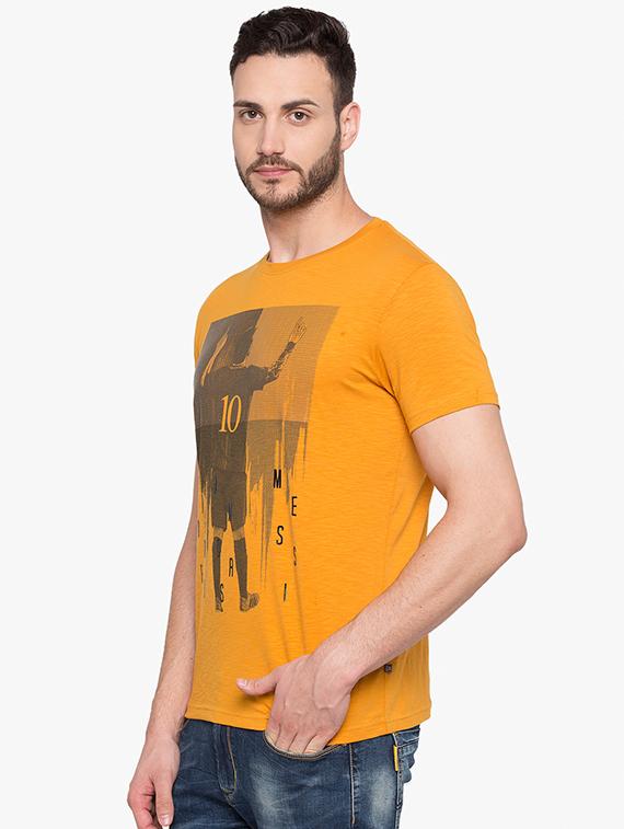 yellow front print t-shirt - 15519201 - Standard Image - 1