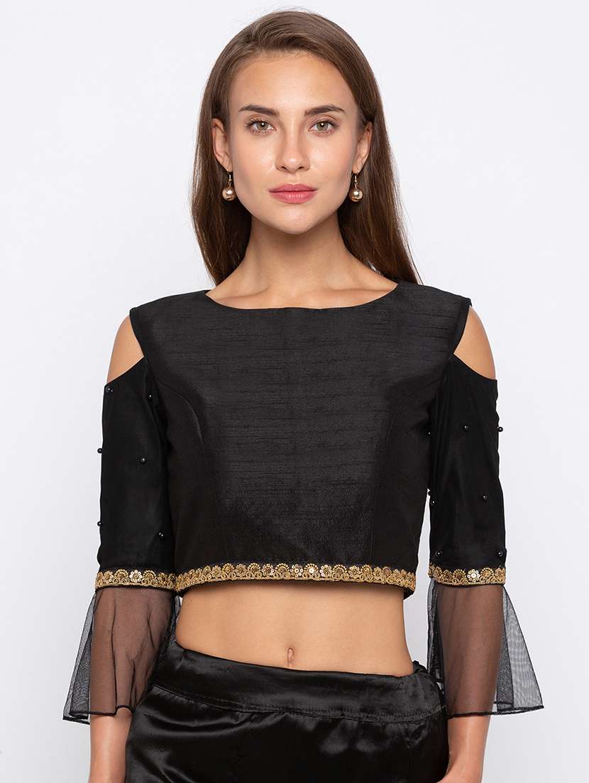 cold shouder with bell sleeeved blouse