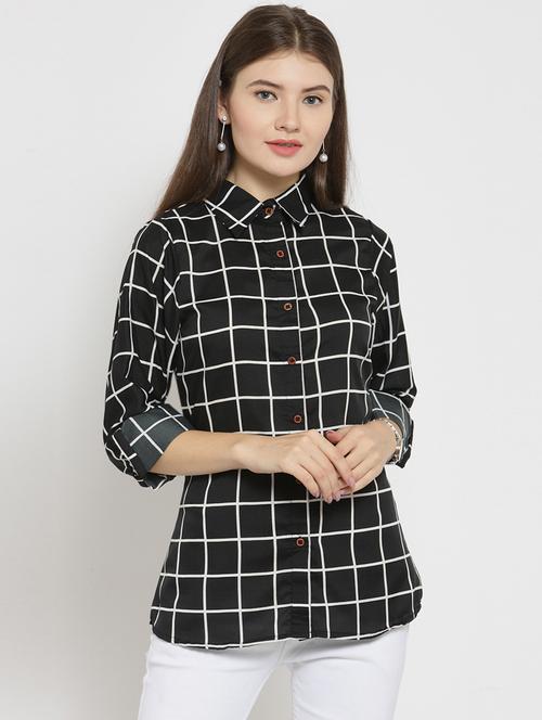roll-up sleeved checkered shirt - 15521029 - Standard Image - 0