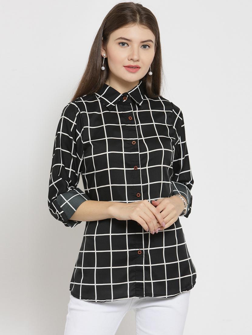roll-up sleeved checkered shirt - 15521029 - Zoom Image - 0