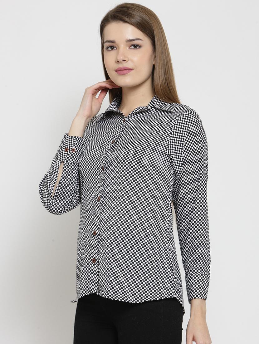 monochrome checkered shirt - 15521034 - Standard Image - 1