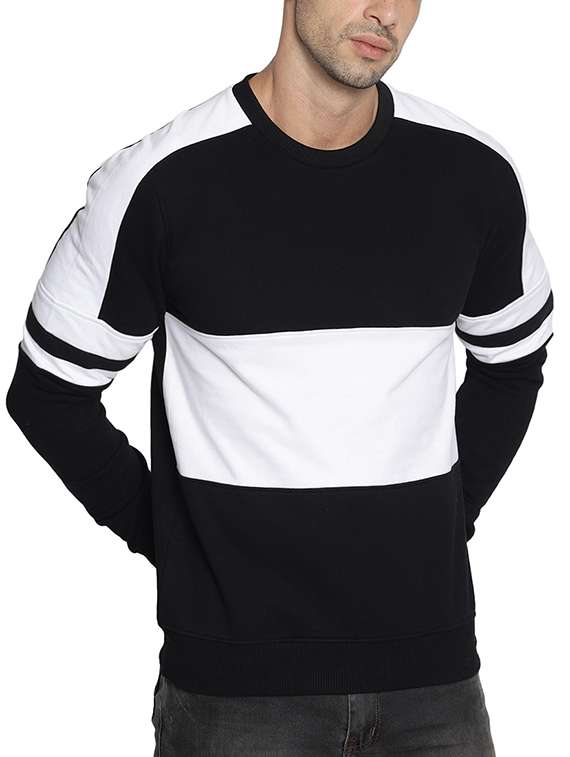black color block raglan sweatshirt