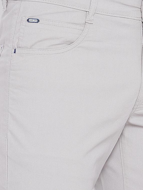 grey cotton blend chinos - 15527530 - Standard Image - 4