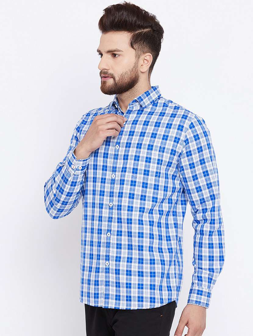 blue cotton casual shirt - 15527539 - Standard Image - 1