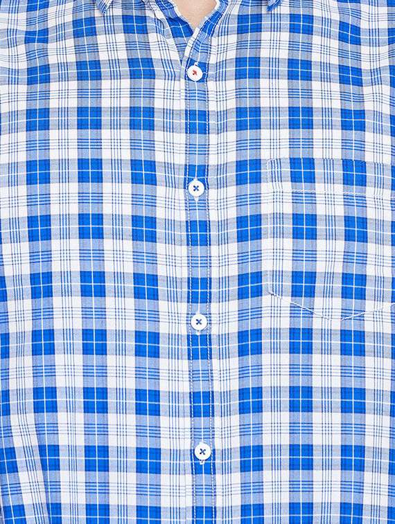 blue cotton casual shirt - 15527539 - Standard Image - 4