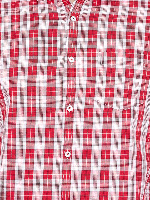 red cotton blend casual shirt - 15527541 - Standard Image - 4