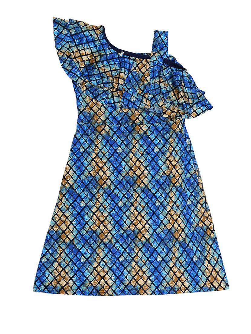 blue cotton blend frock - 15527862 - Standard Image - 1