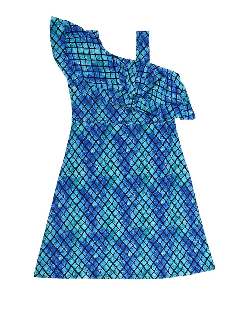 blue cotton blend frock - 15527863 - Standard Image - 1