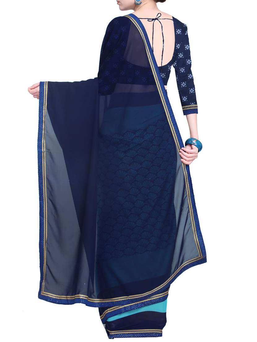 printed half and half saree with blouse - 15528265 -  Standard Image - 1