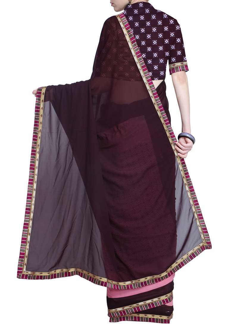 geometrical half and half saree with blouse - 15528266 -  Standard Image - 1