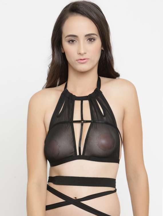 halter neck sheer bralette