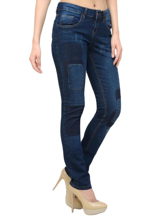 denim patch slim fit jeans - 15533461 -  Standard Image - 1