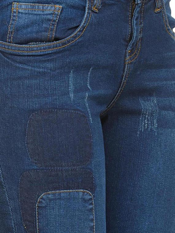denim patch slim fit jeans - 15533461 - Standard Image - 4