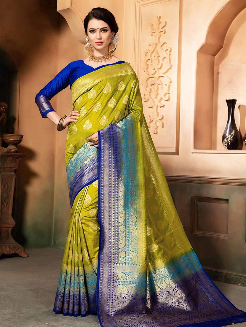 zari motif banarasi saree with blouse