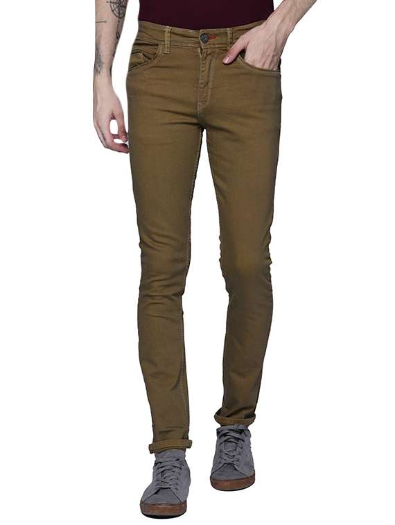 brown denim plain jeans
