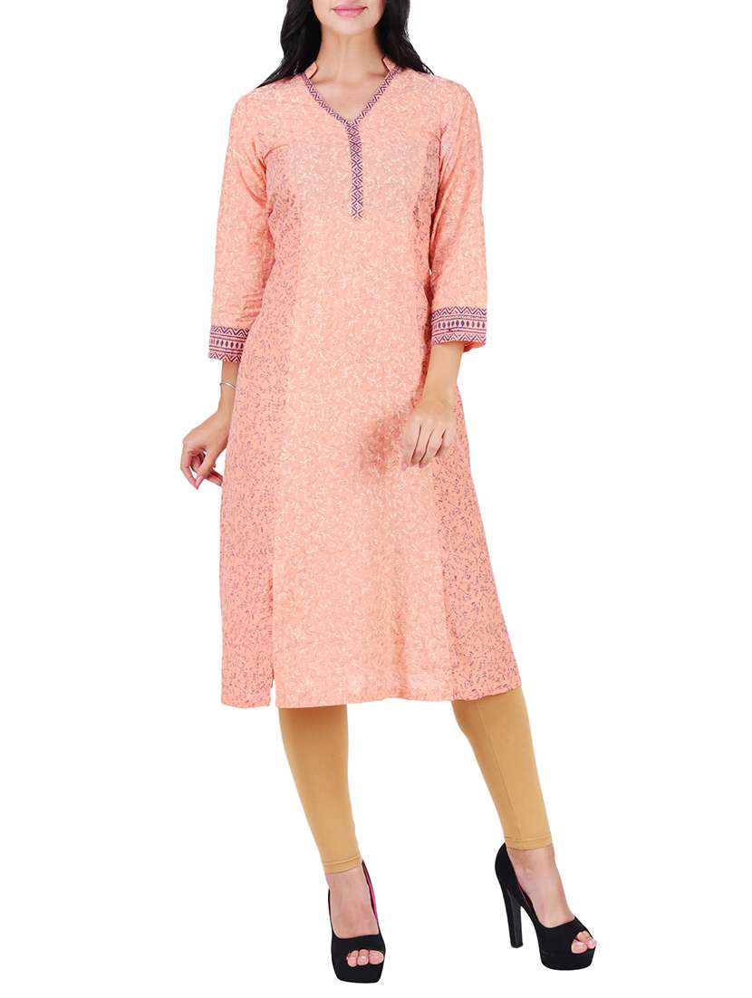 a-line slit  printed kurta