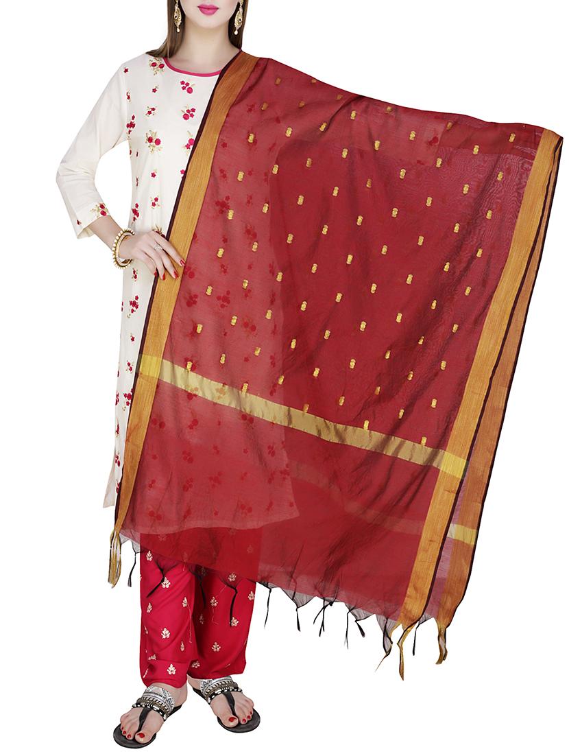 self-design banarasi dupatta - 15535166 - Zoom Image - 0