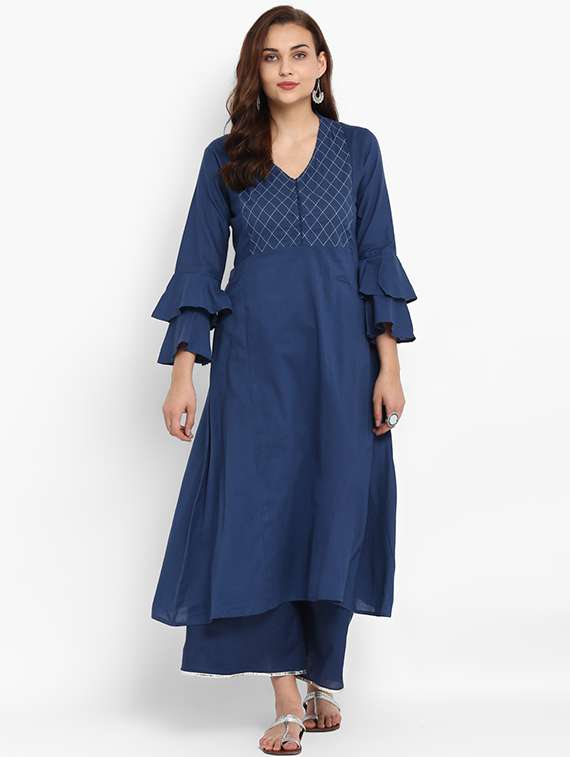 rust yoke design palazzo suit
