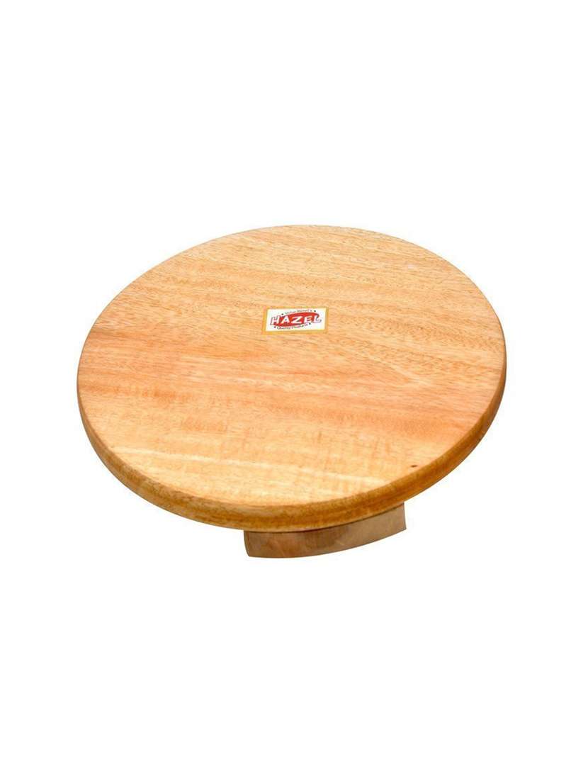 hazel wooden plopat sagwan chakla , 24 cm, brown , 1 pc
