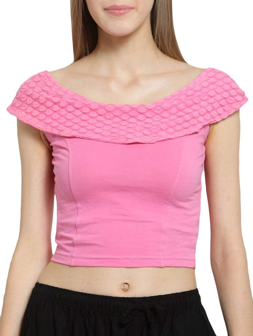 women's crop boat neck top