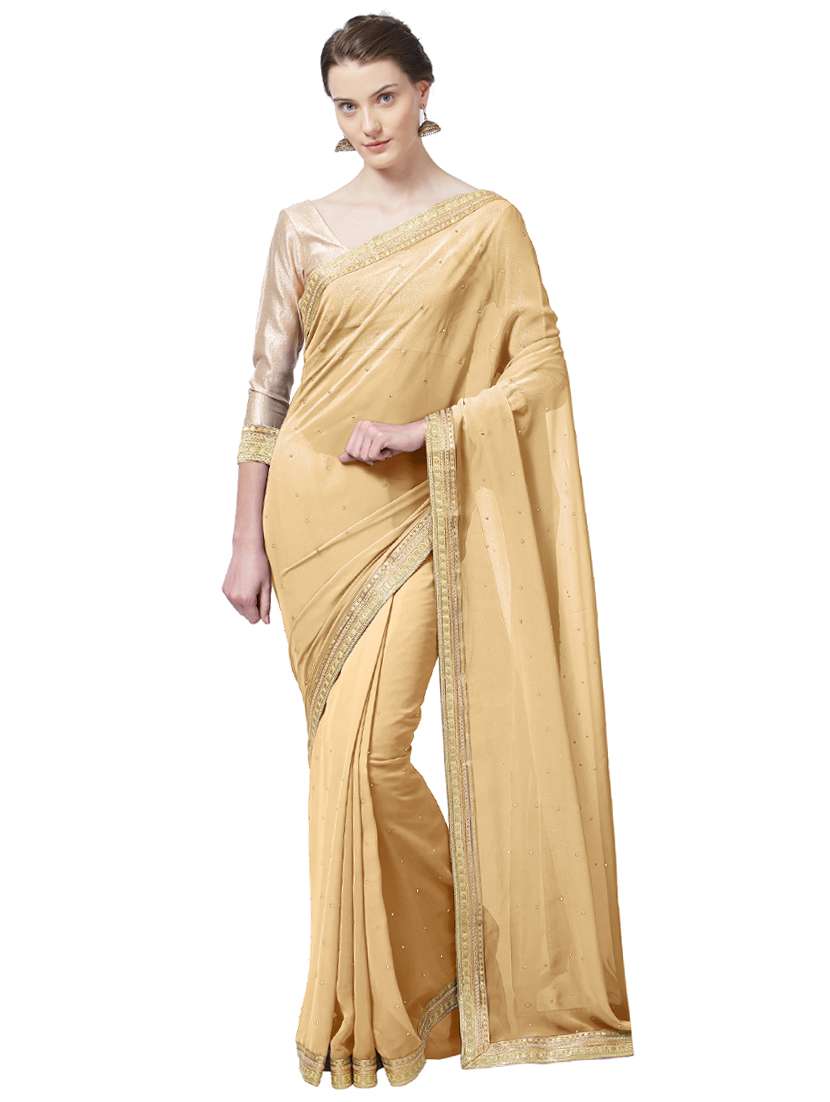 lace border embellished saree with blouse