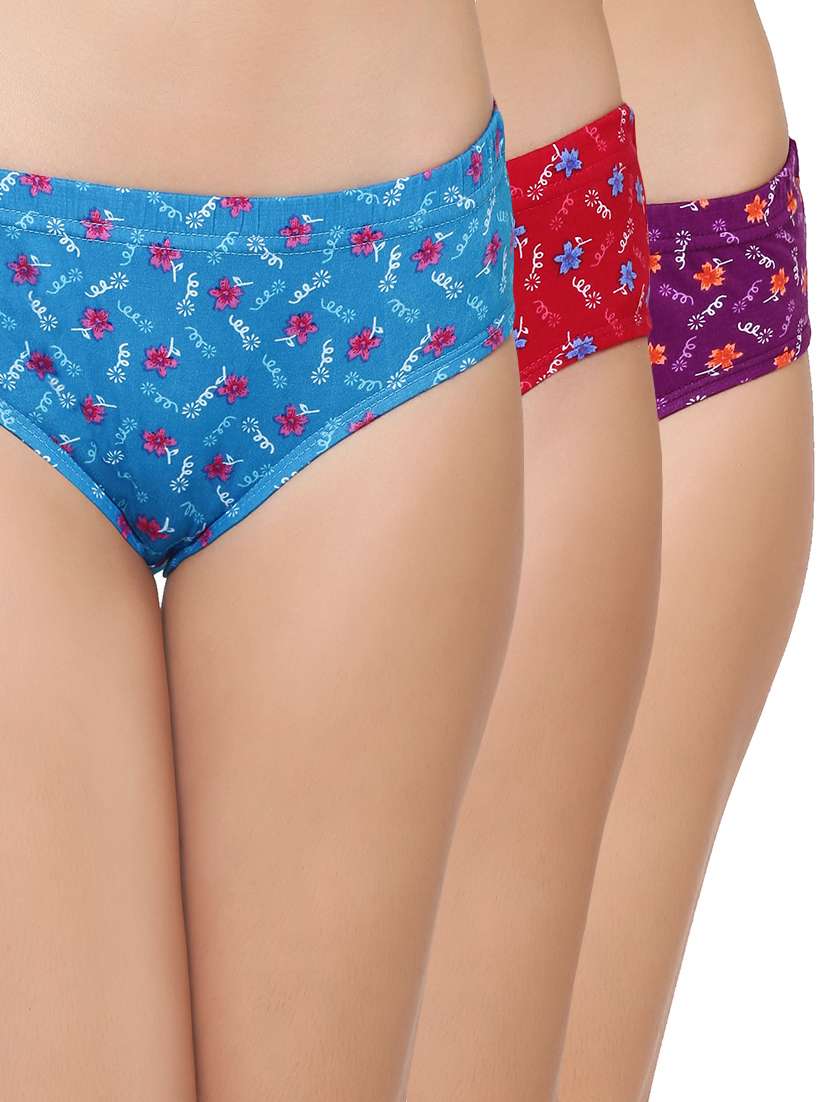 set of 3 floral hipster panties
