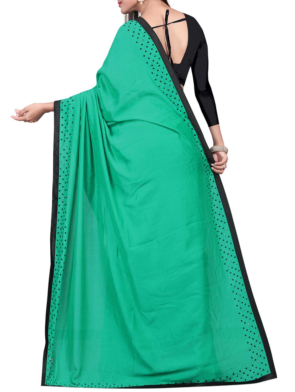 embellished bordered saree with blouse - 15544177 -  Standard Image - 1