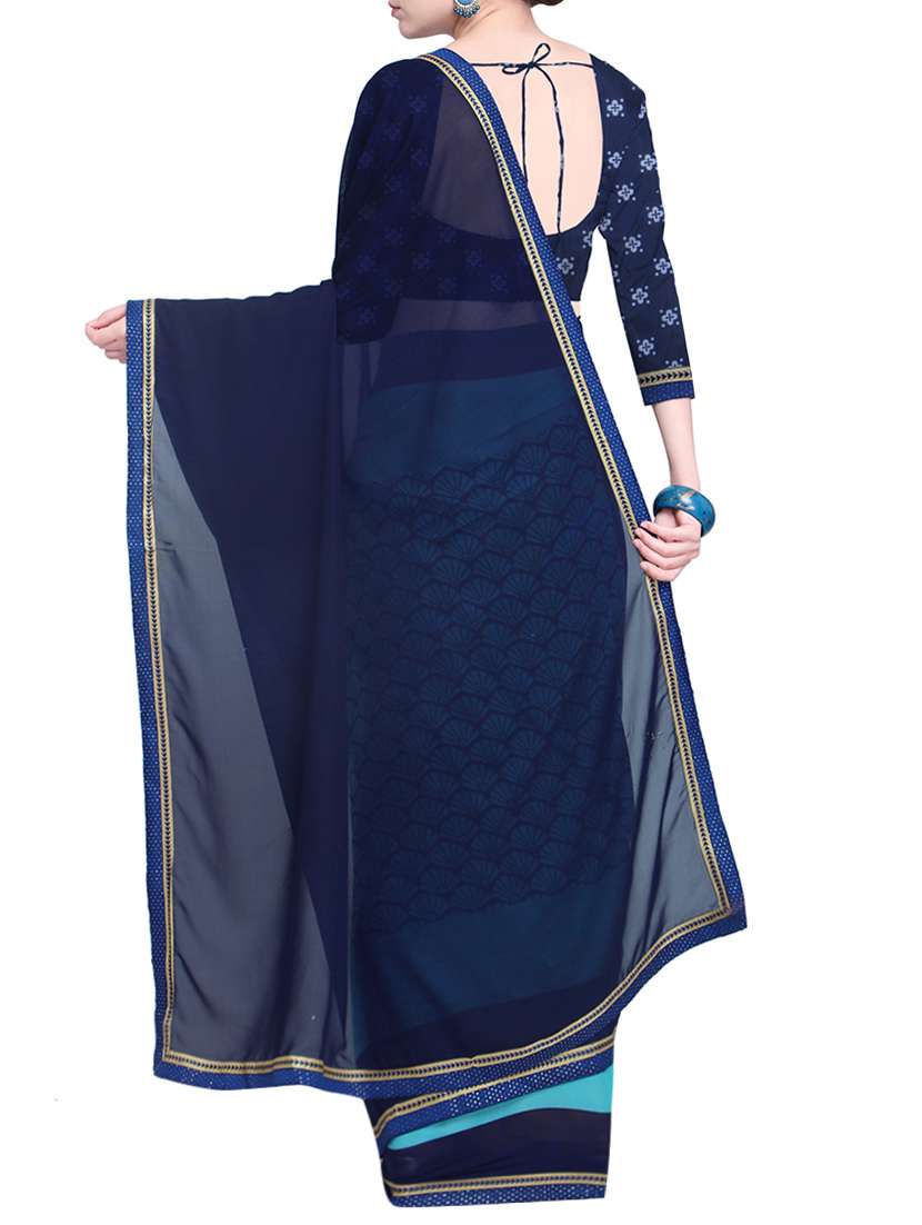 printed half and half saree with blouse - 15544360 -  Standard Image - 1