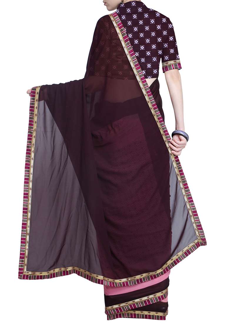 printed half and half saree with blouse - 15544361 -  Standard Image - 1