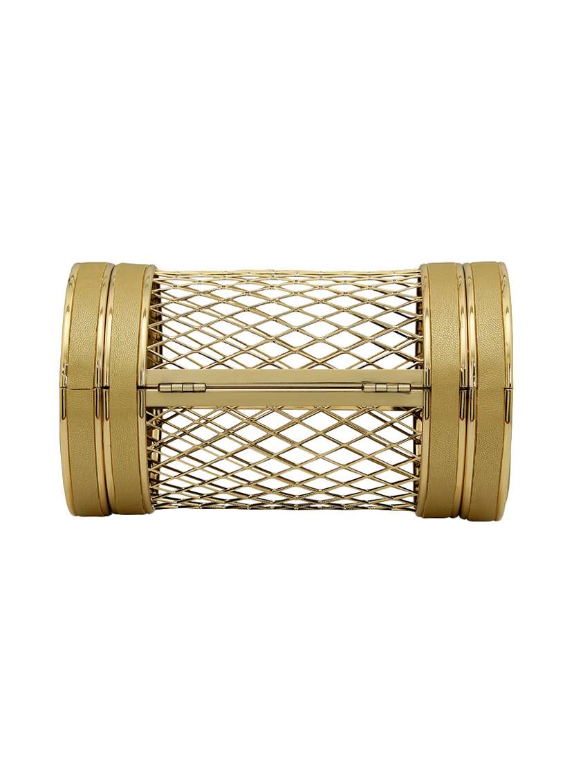 gold metal box clutch - 15544771 -  Standard Image - 1