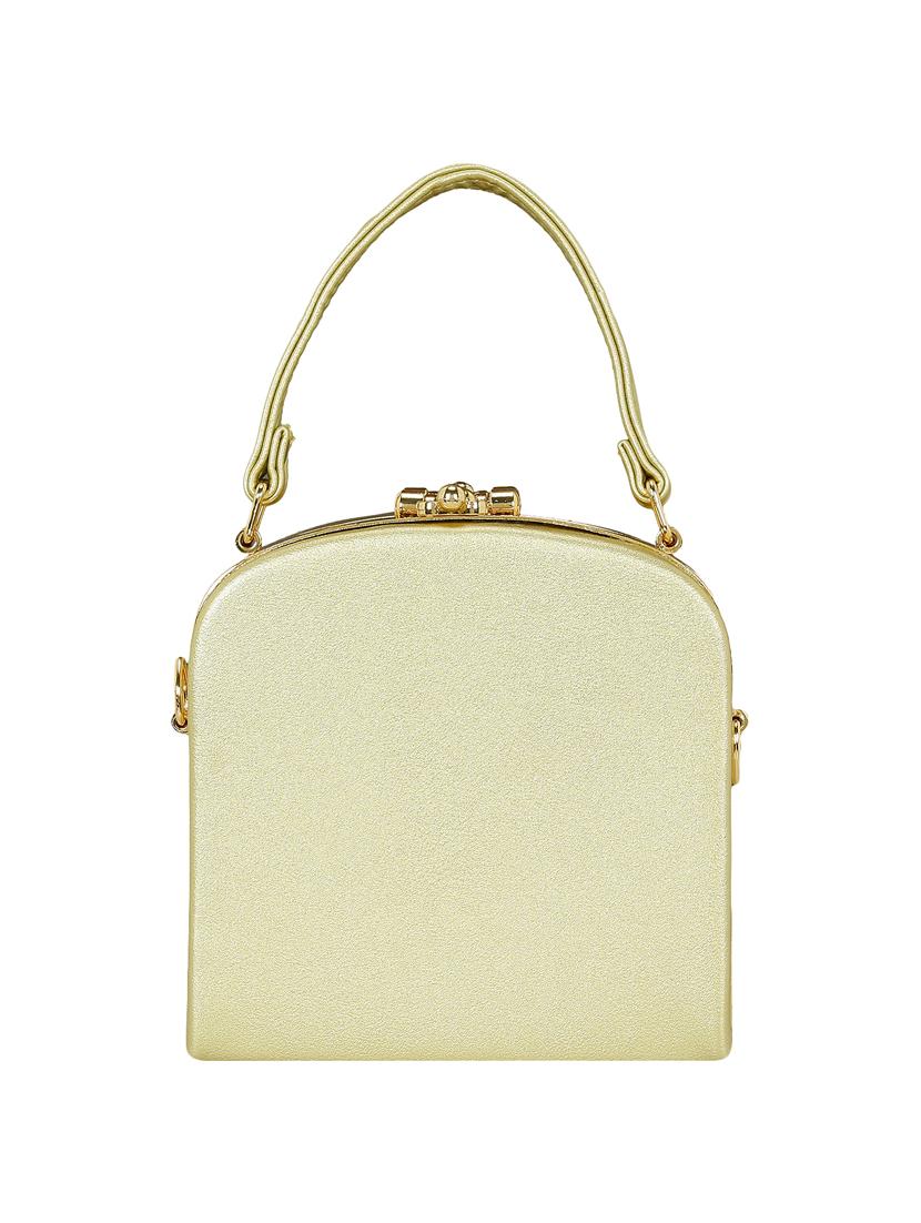 gold leatherette (pu) handbag - 15544793 - Standard Image - 1