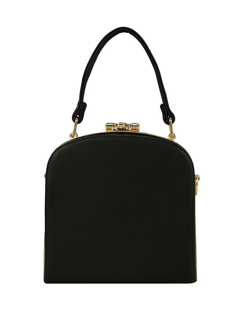black leatherette (pu) handbag - 15544798 - Standard Image - 1