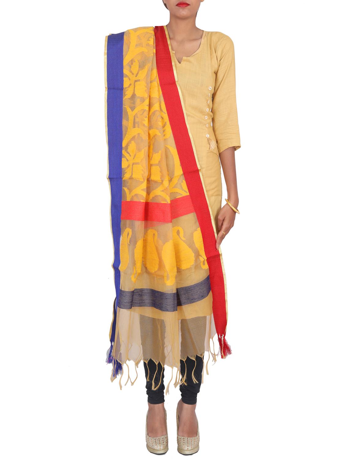 banarasi dupatta with tassels - 15545823 - Standard Image - 1