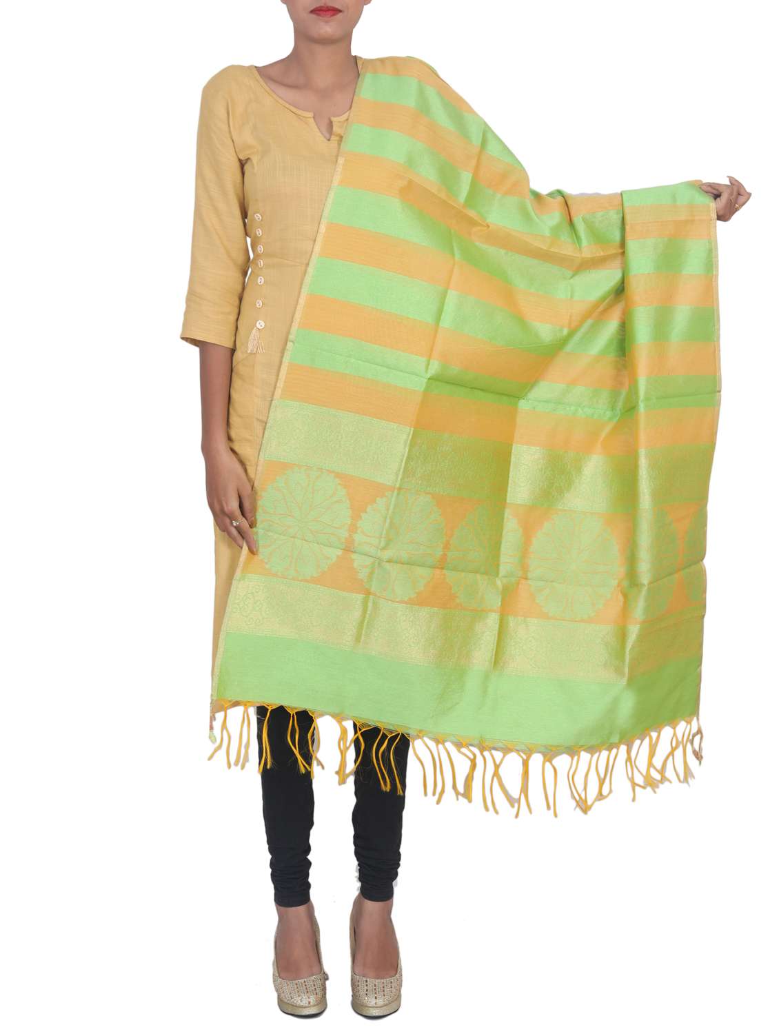 banarasi dupatta with tassels - 15545848 -  Zoom Image - 0