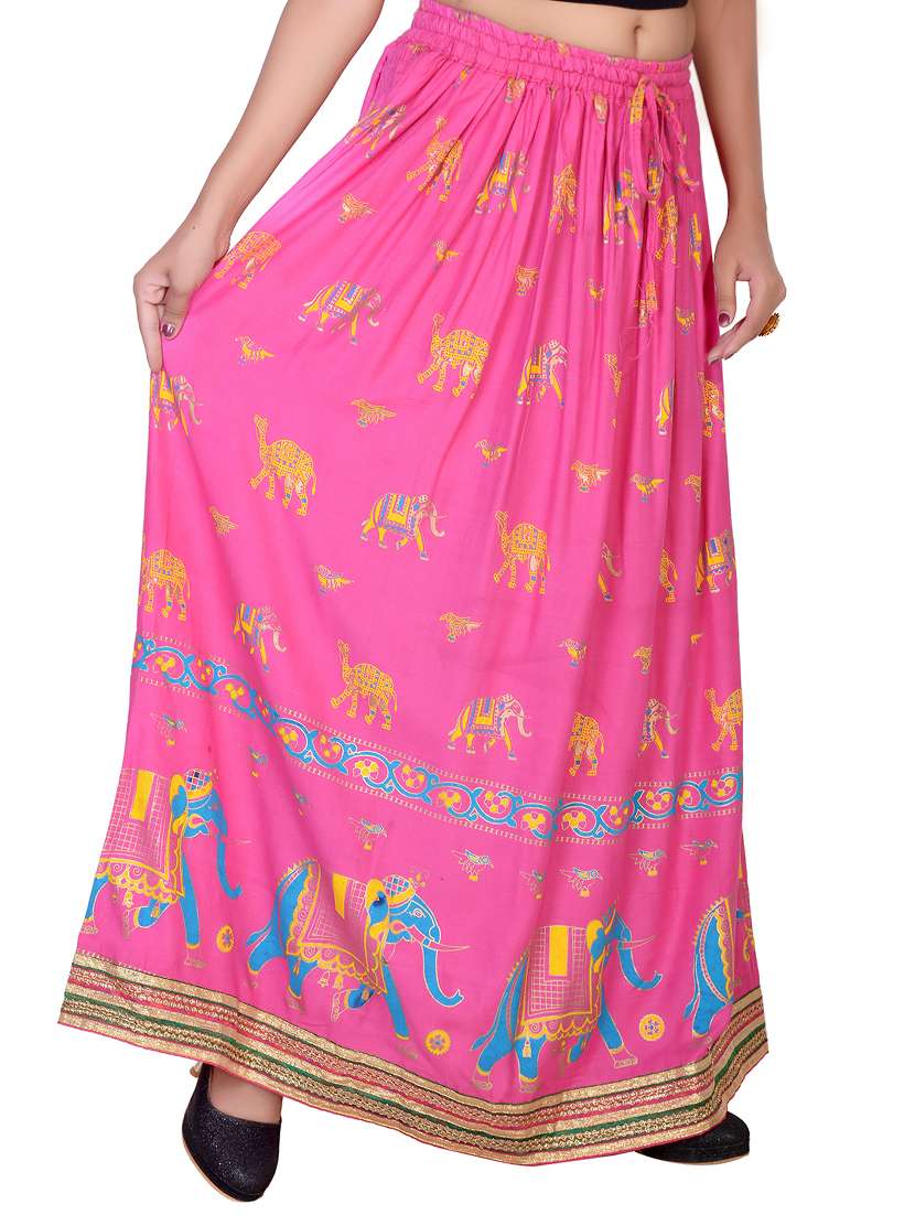 printed flared skirt - 15546226 - Standard Image - 1