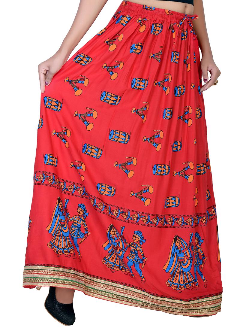 printed flared skirt - 15546230 - Standard Image - 1