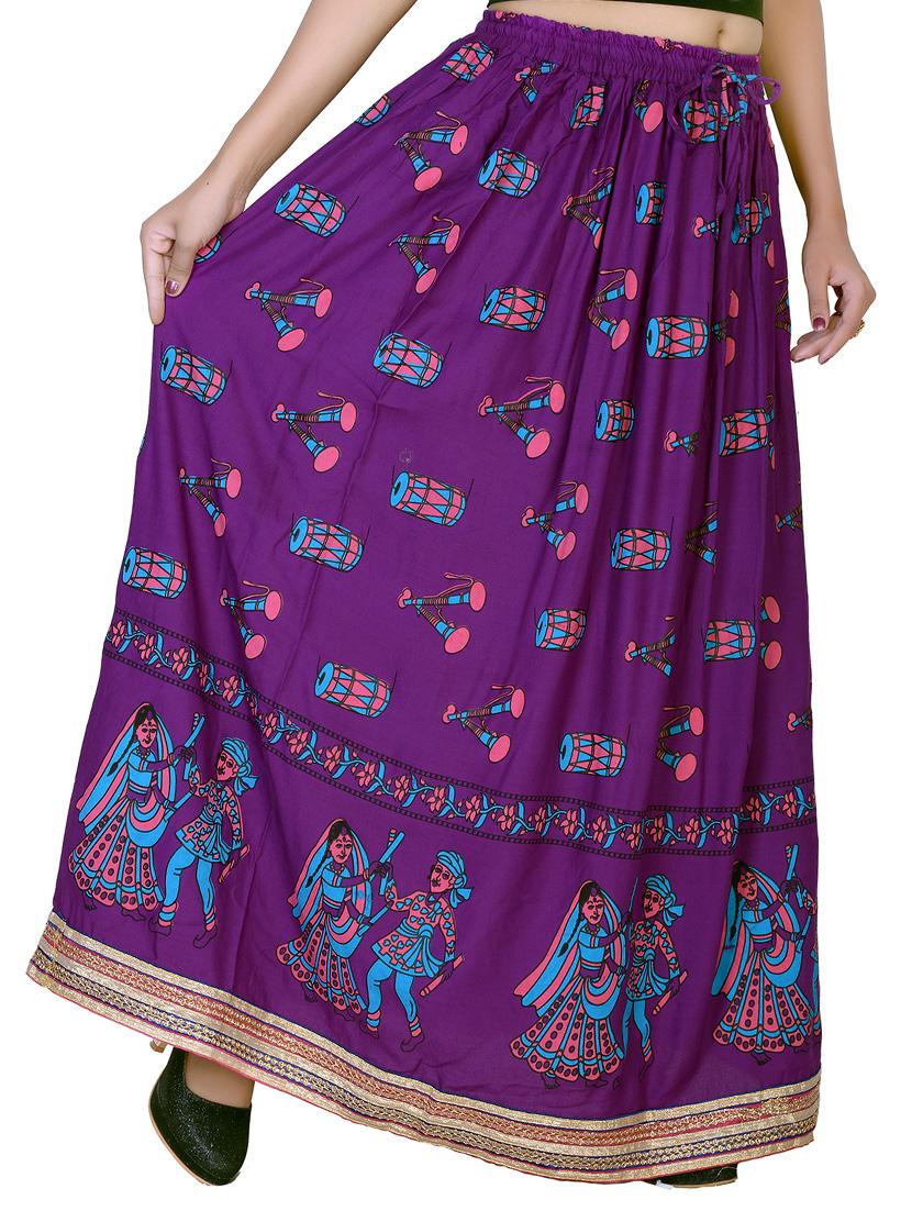 conversational printed flared skirt - 15546231 - Standard Image - 1