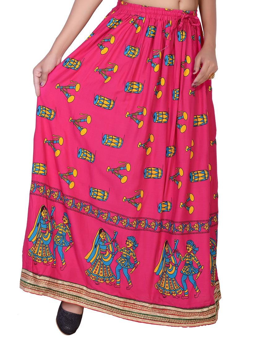 conversational printed flared skirt - 15546232 - Standard Image - 1