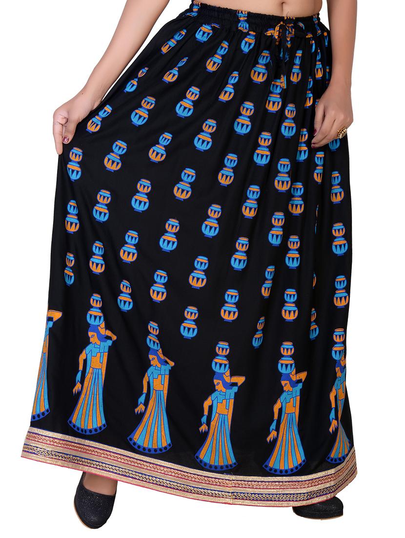 conversational printed flared skirt - 15546241 - Standard Image - 1