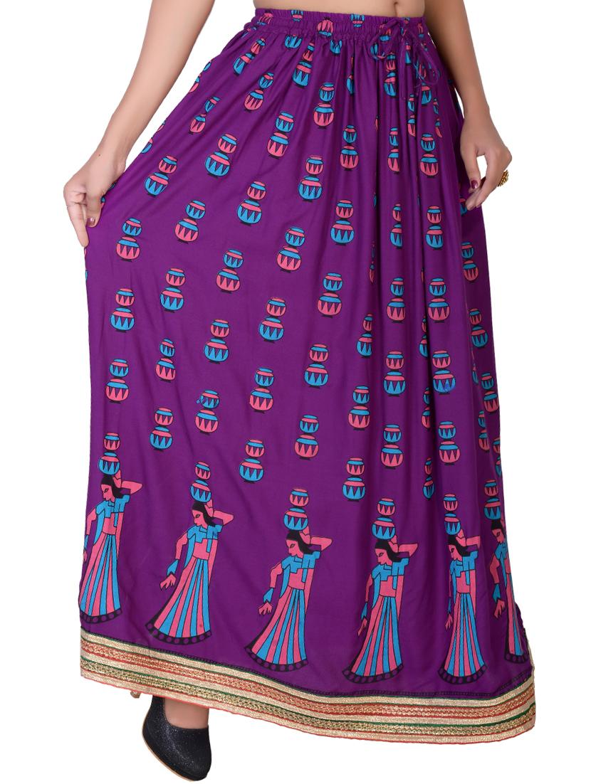 conversational printed flared skirt - 15546244 - Standard Image - 1