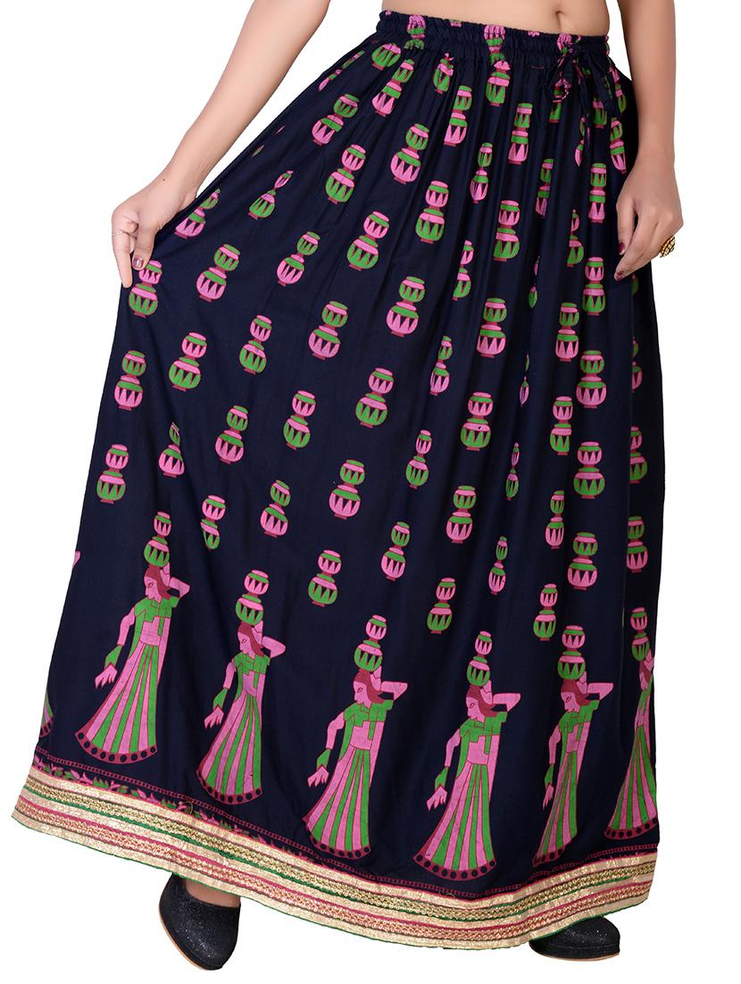 conversational printed flared skirt - 15546245 - Standard Image - 1