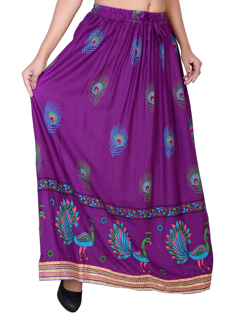 conversational printed flared skirt - 15546247 - Standard Image - 1