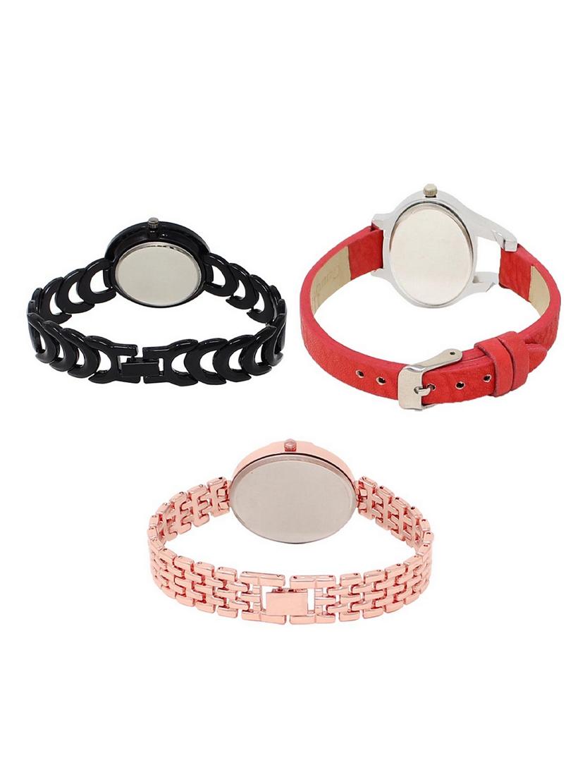set of 3 round dial analog watch combo -(lk201-206-228) - 15548252 - Standard Image - 1