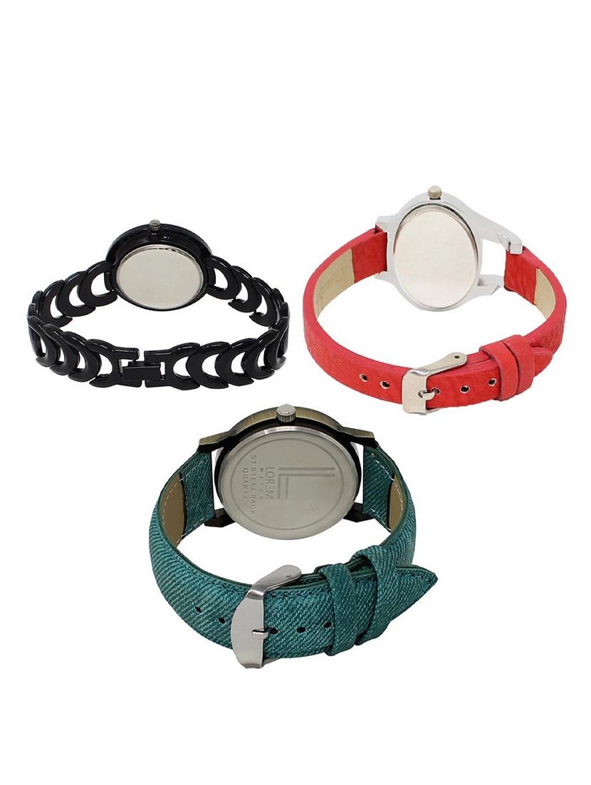 set of 3 round dial analog watch combo -(lk201-206-229) - 15548253 - Standard Image - 1