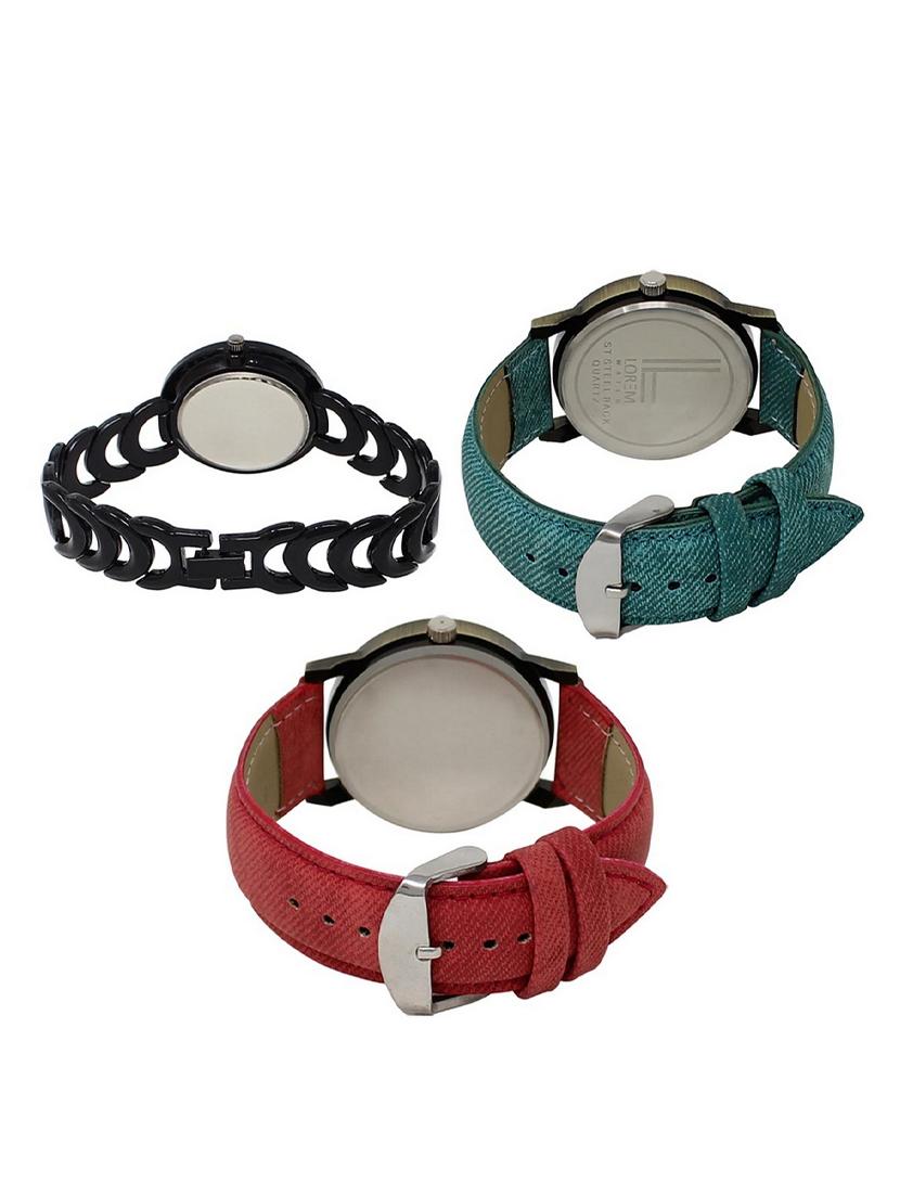 set of 3 round dial analog watch combo -(lk201-229-230) - 15548727 - Standard Image - 1